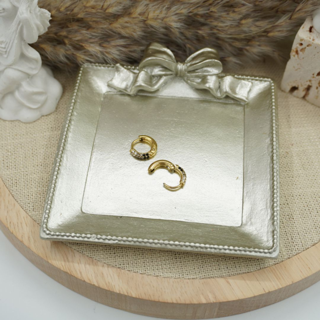 ARETES ZO10545E/7MM/250 Negro Acero Inoxidable -F22