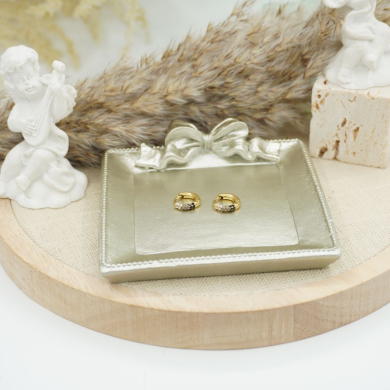 ARETES ZO10545E/7MM/250 Negro Acero Inoxidable -F22