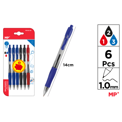 BOLIGRAFOS PUNTA 1.0MM 6UDS - C41