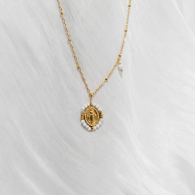 COLLAR Y00159 BLanco Acero  Inoxidable -2D32