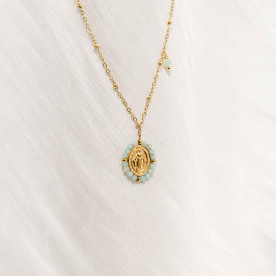 COLLAR Y00159 Azul Claro Acero  Inoxidable -2D32