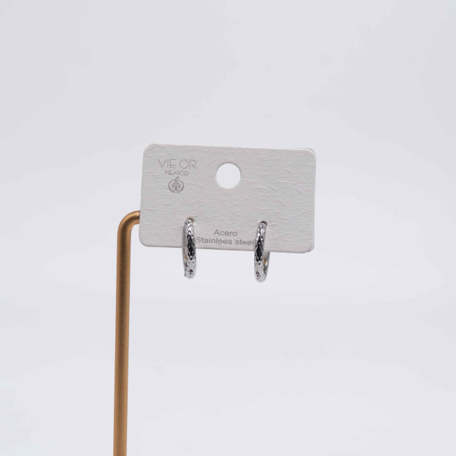 Aretes ZO13028E/2.5*12MM Plateado Acero Inoxidable