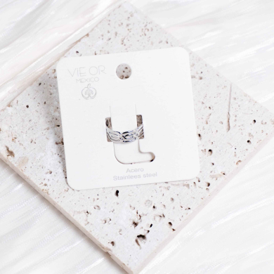 ANILLO ZO8571R Plateado Acero Inoxidable -2A23