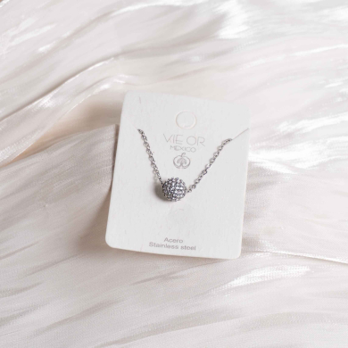 COLLAR ZO12912N Plateado Acero Inoxidable -2D21