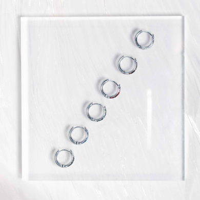 ARETES ZO12803E Plateado Multicolor Acero -F46