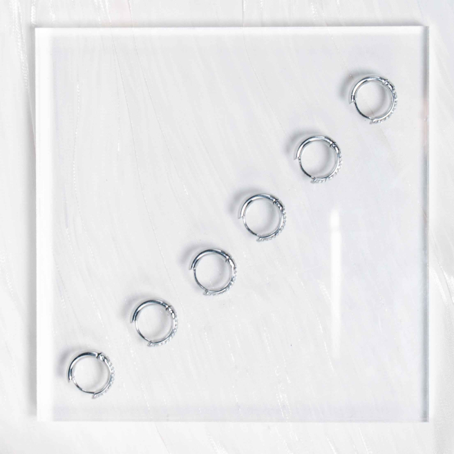 ARETES ZO12803E Plateado Blanco Acero -F46