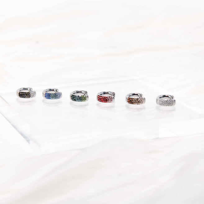 ARETES ZO12803E Plateado Multicolor Acero -F46