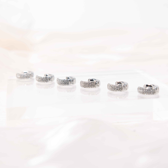 ARETES ZO12803E Plateado Blanco Acero -F46