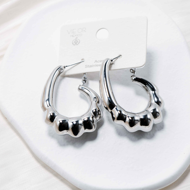 ARETES ZO12957E Plateado Acero Inoxidable -F24