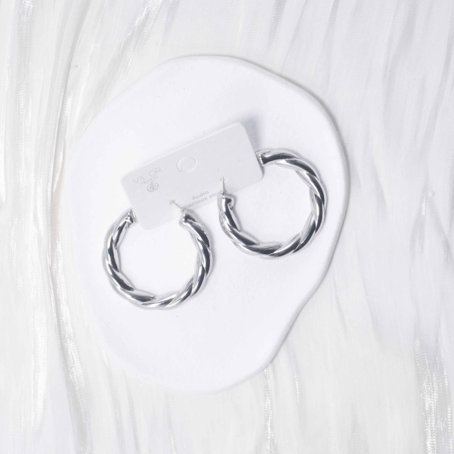 ARETES ZO12971E Plateado Acero Inoxidable -F26