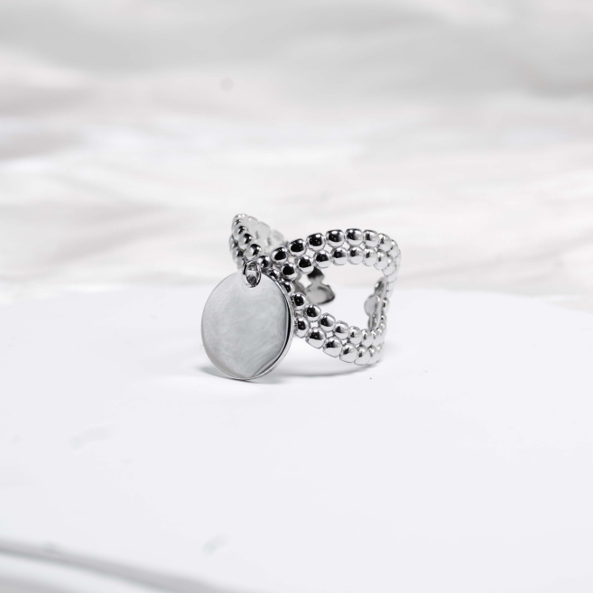 ANILLO ZO10294R150 Plateado Acero Inoxidable -2A27