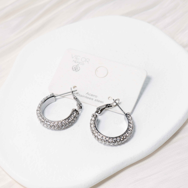 ARETES ZO12813E Plateado Acero Inoxidable -F27
