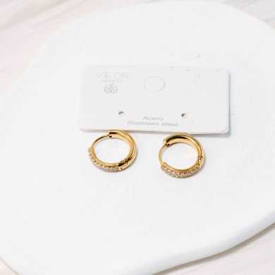 ARETES ZO10544E/9MM/300 Dorado Acero Inoxidable -F28