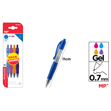 BOLIGRAFO GEL MINI PUNTA 0.7MM 4 UDS - H26