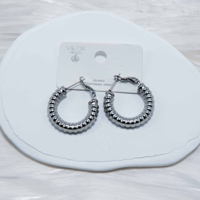 ARETES ZO12961E Plateado Acero Inoxidable -F410
