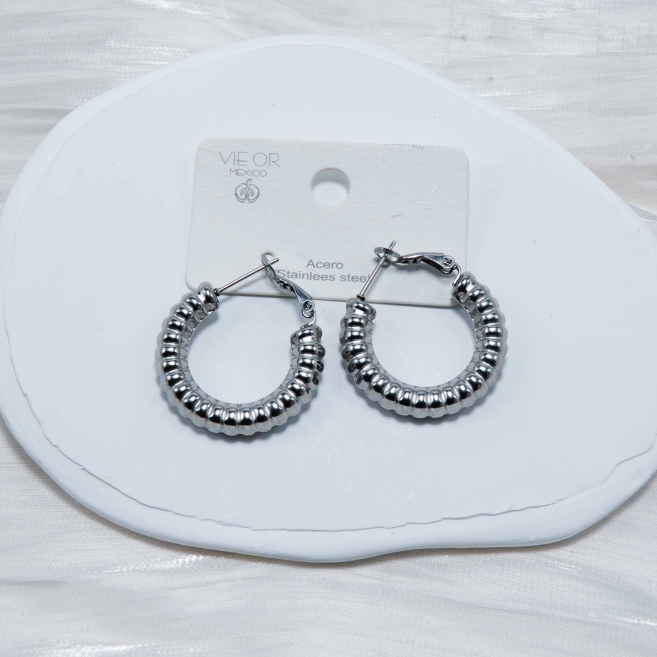 ARETES ZO12961E Plateado Acero Inoxidable -F410