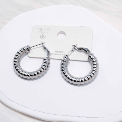 ARETES ZO12961E Plateado Acero Inoxidable -F410