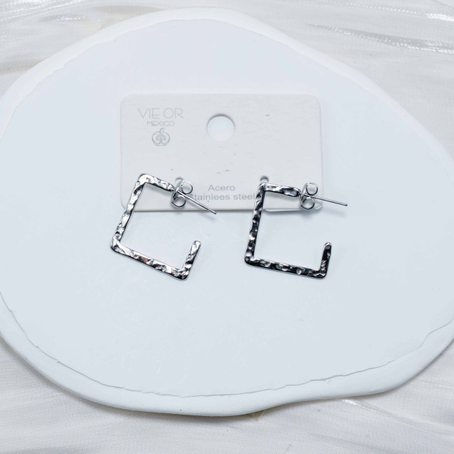 ARETES ZO7065E Plateado Acero Inoxidable -G51