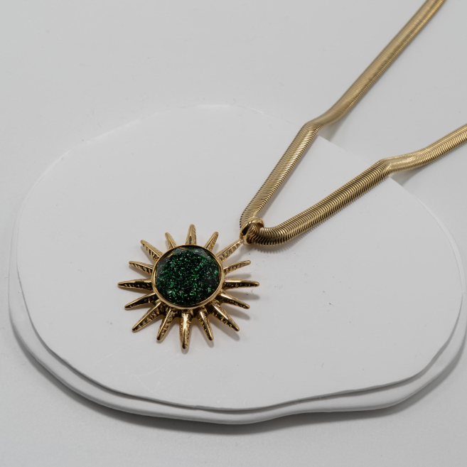 COLLAR Y00186 verde Acero Inoxidable -2D57