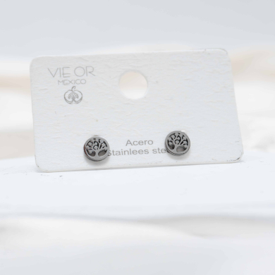 ARETES ZO4552E Plateado Acero Inoxidable -F19