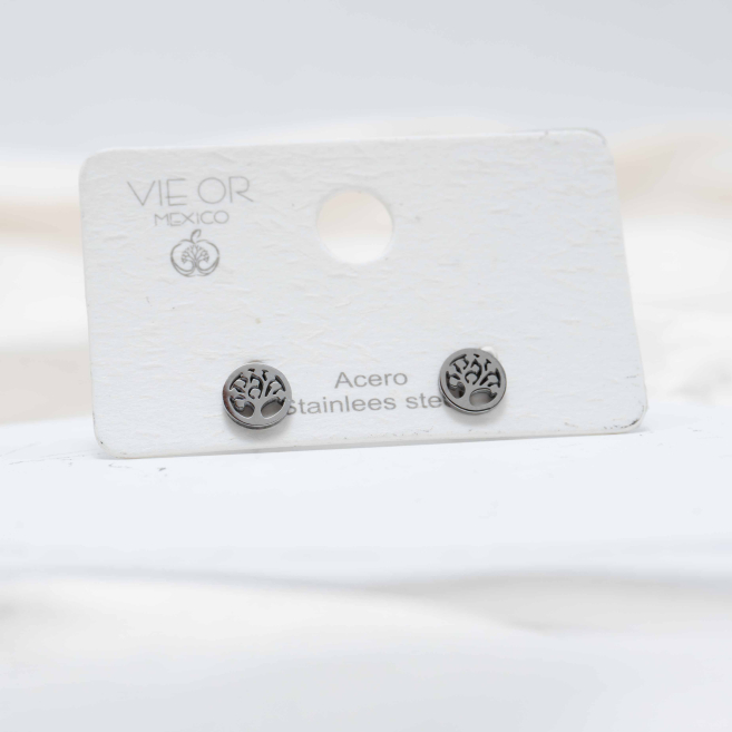 ARETES ZO4552E Plateado Acero Inoxidable -F19