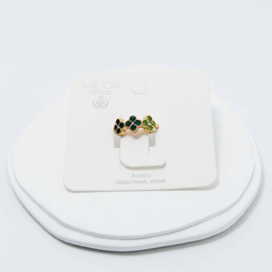 ANILLO ZO12759R D Verde Acero Inoxidable -A41