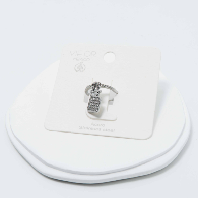 ANILLO ZO12764R Plateado Acero Inoxidable -A42