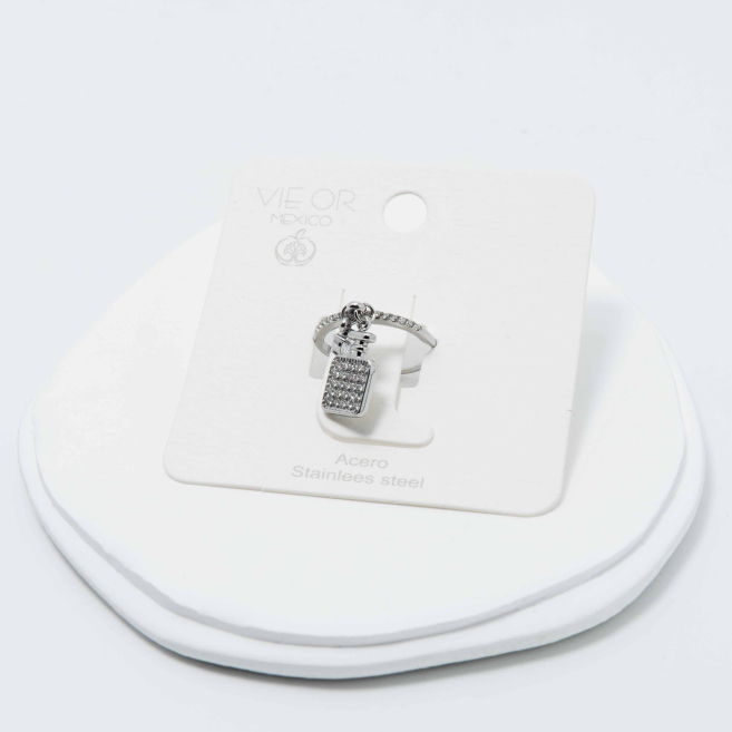 ANILLO ZO12764R Plateado Acero Inoxidable -A42