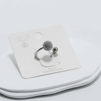 ANILLO ZO12899R Plateado Acero Inoxidable -A31