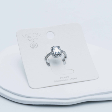 ANILLO ZO12763R Plateado Acero Inoxidable -A21