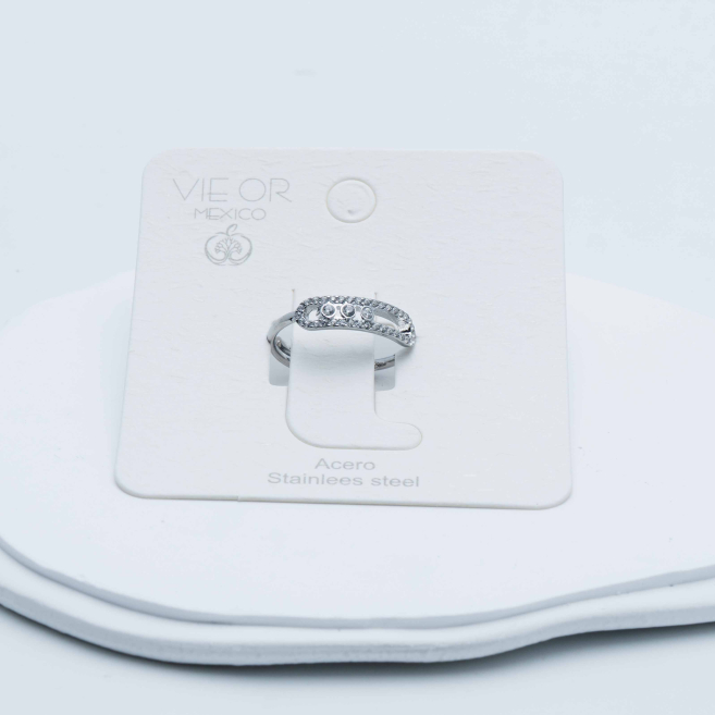 ANILLO ZO12996R Plateado Acero Inoxidable -A31