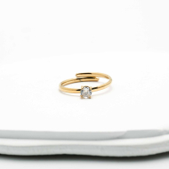 ANILLO ZO5948R Dorado Blanco Acero Inoxidable -A22