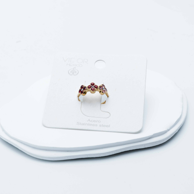 ANILLO ZO12759R D Rojo Acero Inoxidable -A41