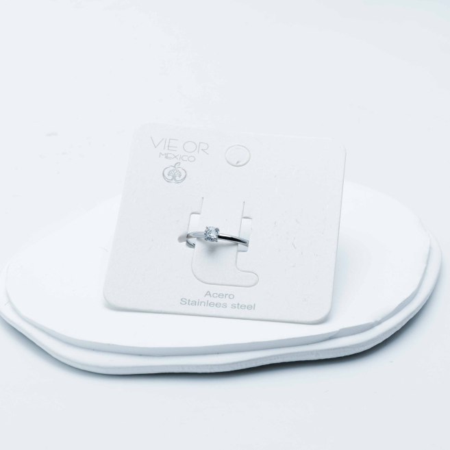 ANILLO ZO5948R Plateado Blanco Acero Inoxidable -A22