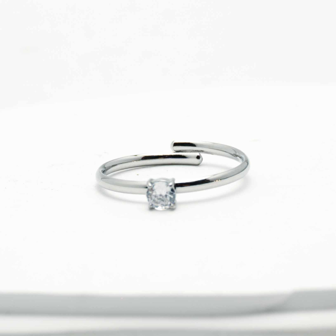 ANILLO ZO5948R Plateado Blanco Acero Inoxidable -A22