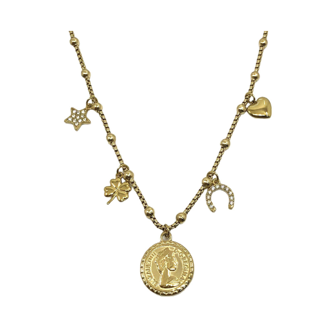 COLLAR ZO12781N Dorado Acero Inoxidable 2D25