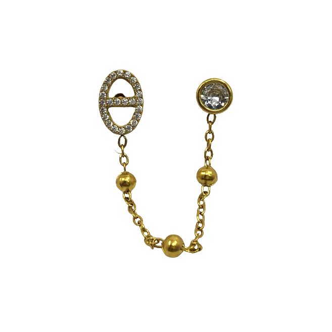 ARETES ZO13609E Plateado Acero Inoxidable G23