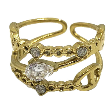 ANILLO ZO15059R Plateado Acero Inoxidable A14