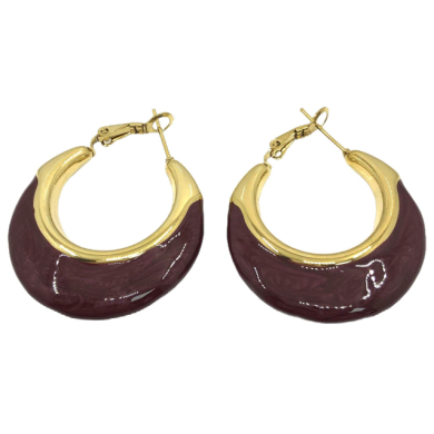 ARETES ZO13249E Dorado Negro Acero Inoxidable 