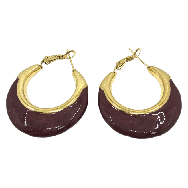 ARETES ZO13249E Dorado Negro Acero Inoxidable