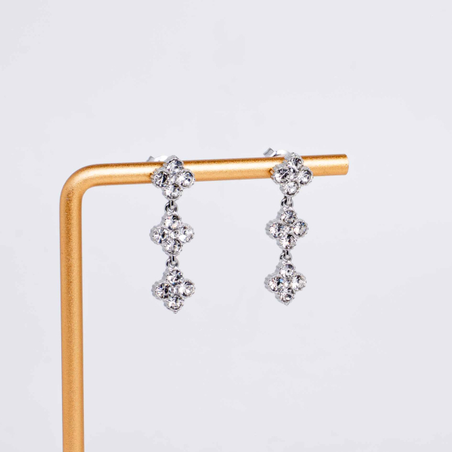 ARETES ZO12758E Plateado Blanco Acero -G35