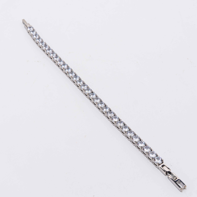 PULSERA ZO12834B/4MM Plateado Acero Inoxidable -2B21