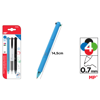 BOLIGRAFO 4 COLORES 3UDS -H28