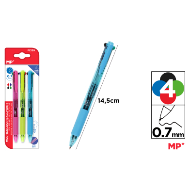 BOLIGRAFO 4 COLORES 3UDS - A23