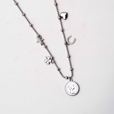 COLLAR ZO12781N Plateado Acero Inoxidable 2D25