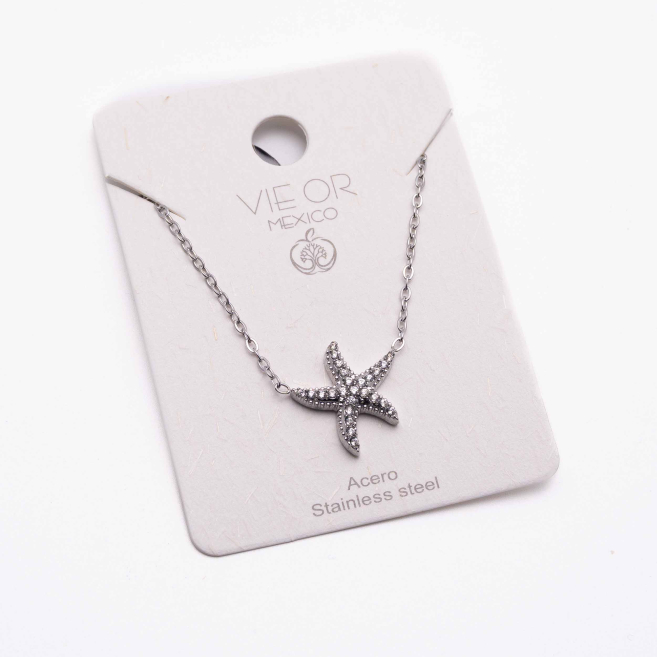COLLAR ZO13346N Plateado Acero Inoxidable 2D31