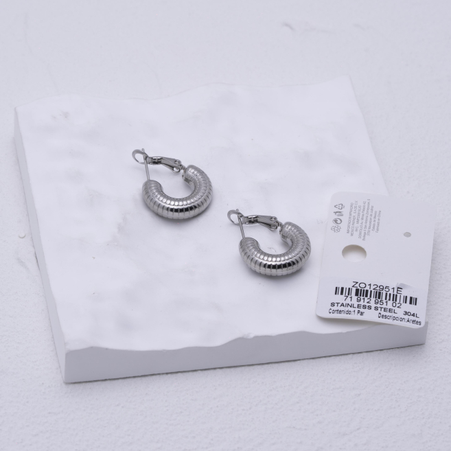 ARETES ZO12951E Plateado Acero Inoxidable -F28