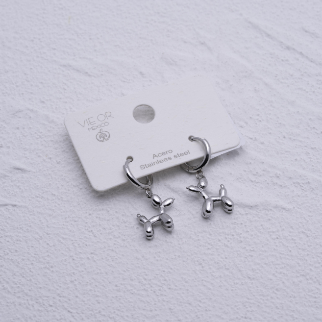 ARETES ZO8077E Plateado Acero Inoxidable -G23