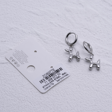 ARETES ZO8077E Plateado Acero Inoxidable -G23