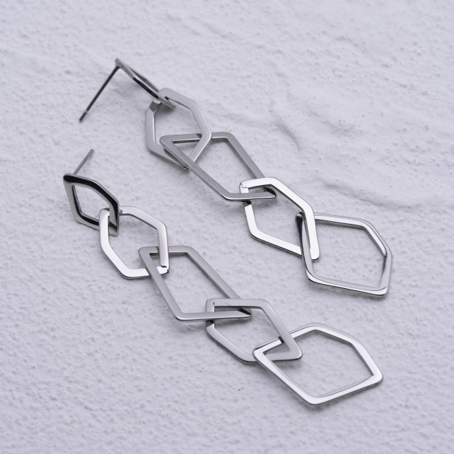 ARETES ZO666E Plateado Acero Inoxidable -G310
